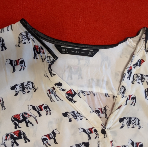 (2/$30) Semi-sheer printed blouse - Picture 3 of 6